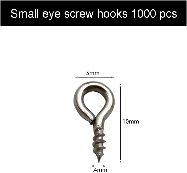 IDEALSV 1000 Pcs Small Screw Eye Pins Jewelry Making Eyelet Hook for Craft 10 x 5mm Silver - Image 2